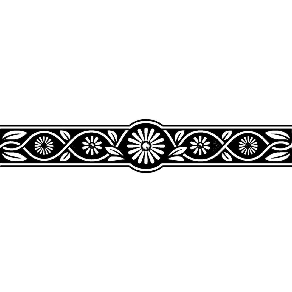 Floral Border with Daisy Motifs, Ornament vector
