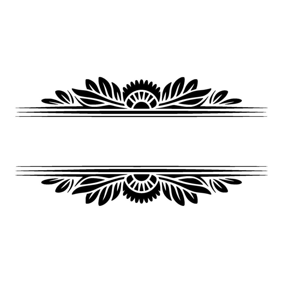 Elegant Black Floral Border - Text Frame, Decorative Elements vector