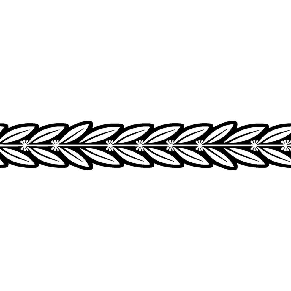 Elegant Black and White Foliage Border Minimalist Element vector