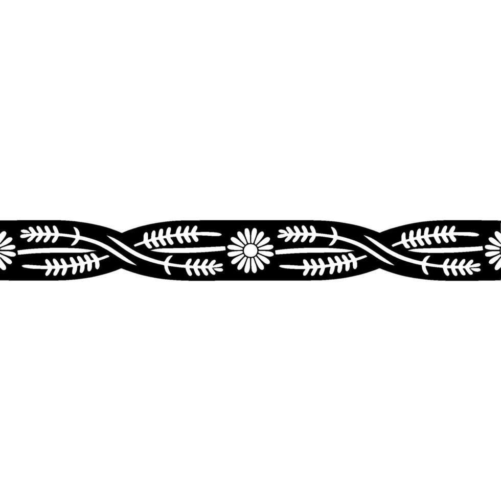 Elegant Black White Floral Border on Light Background, Daisy vector