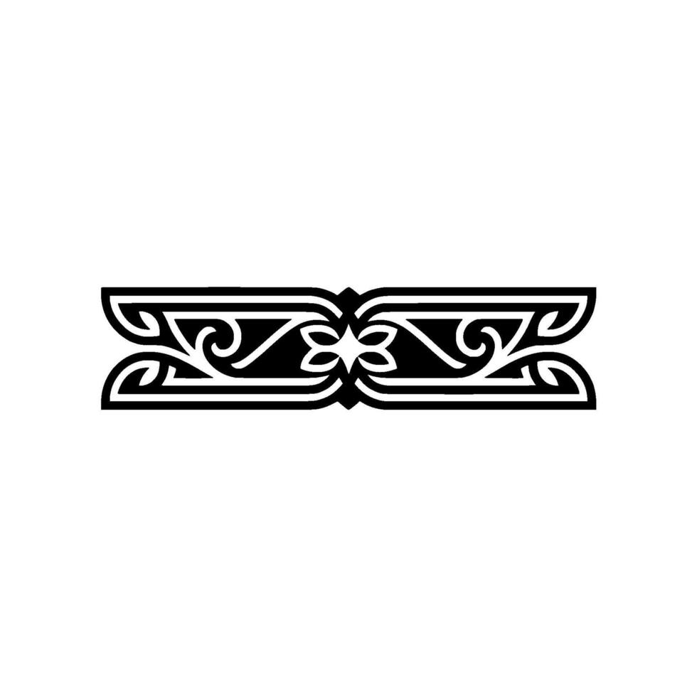 Geometric Ornamental Black and White Border Element vector