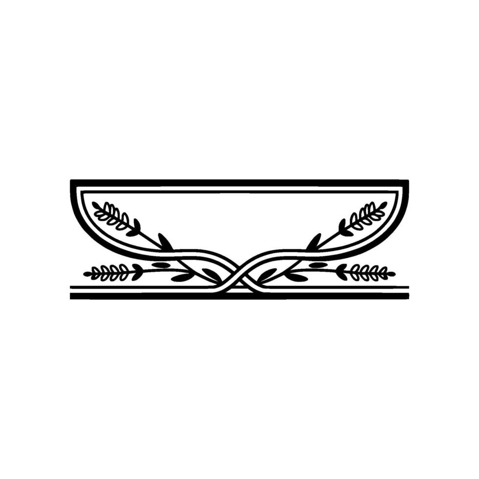Elegant Black Frame with Floral Embellishments, Minimalist vector