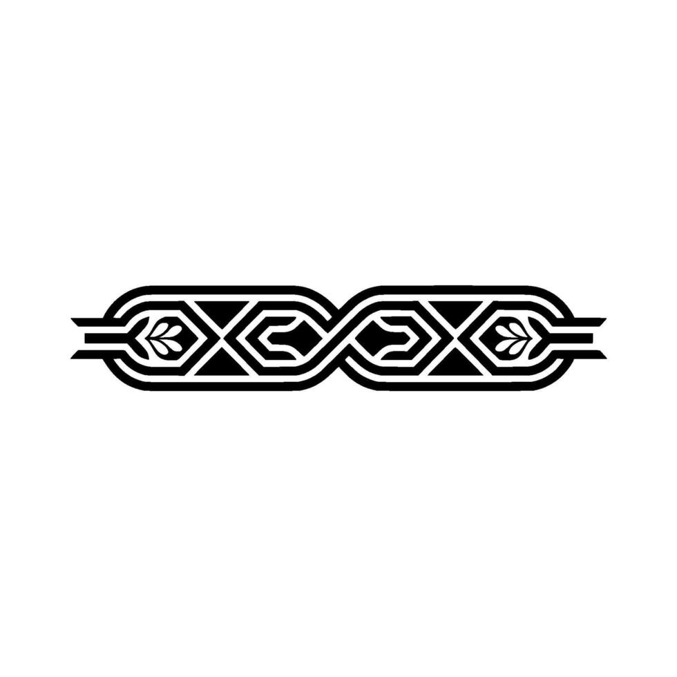 Geometric Border Ornament, Black and White, Elegant Element vector