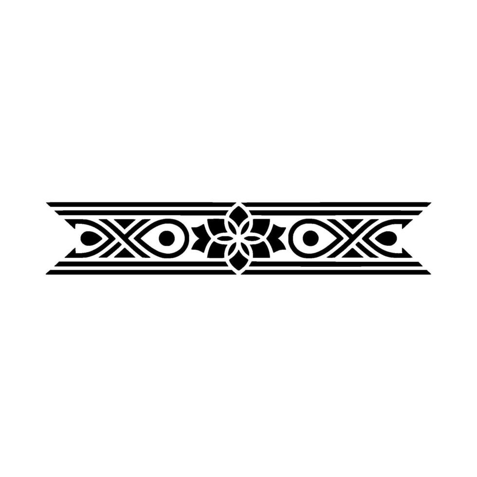 Elegant Black White Floral Border, Minimalist Decorative - Element vector
