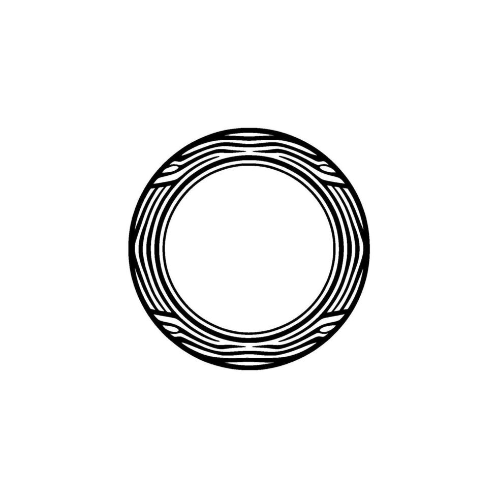 Minimalist Black White Decorative Ring Element, Abstract vector