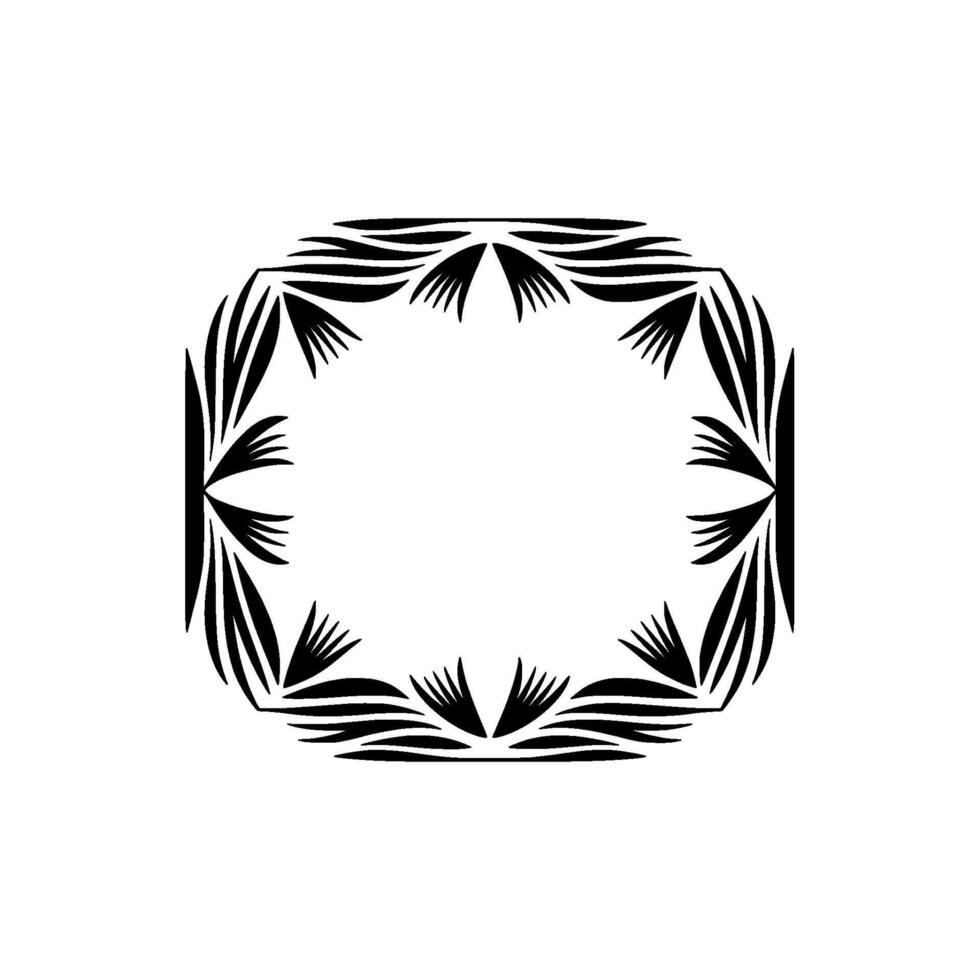 Elegant Black Floral Frame, Minimalist vector