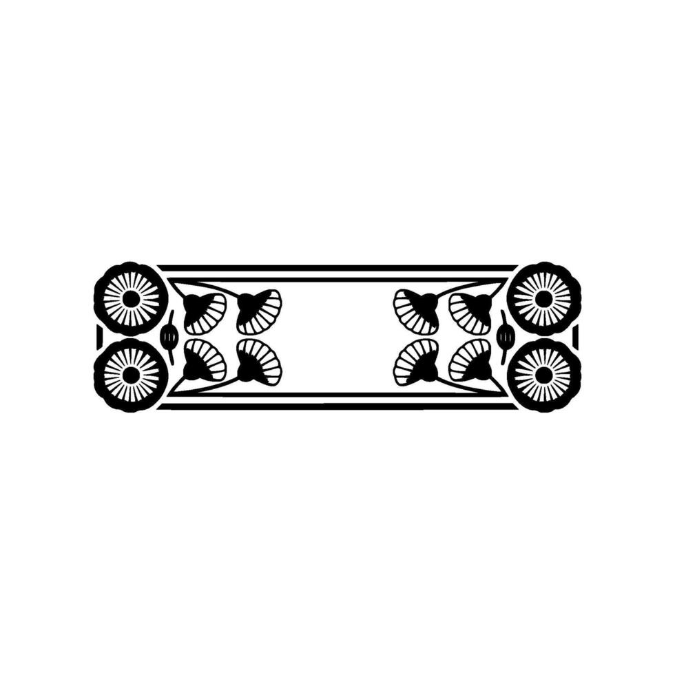 Elegant Floral Frame, Minimalist Black and White vector