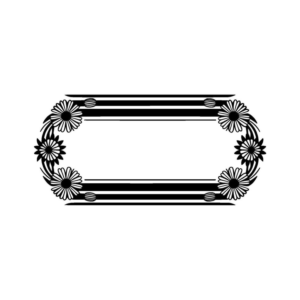 Elegant Floral Frame - Black White for Invitations Decor vector