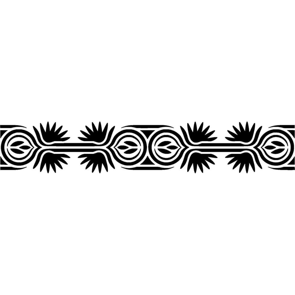 Elegant Black and White Border with Floral Motifs vector