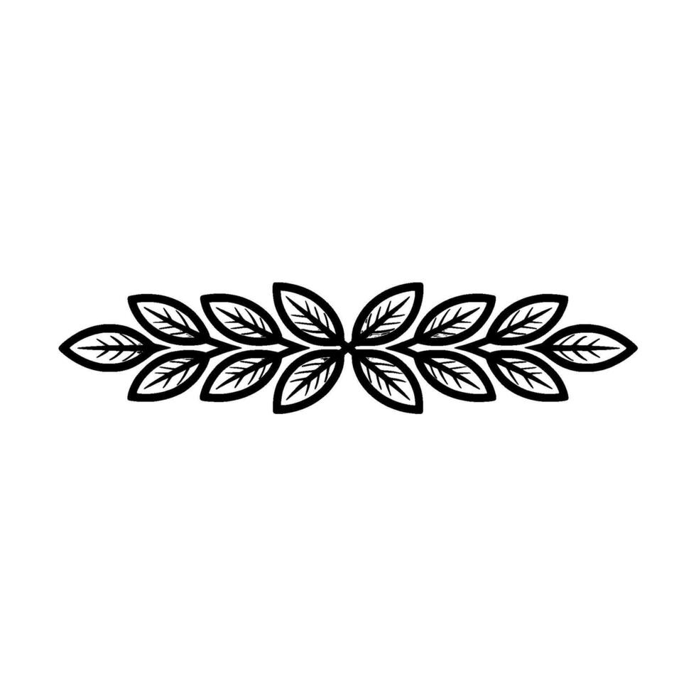 Elegant Black and White Leaf Garland on White Background vector