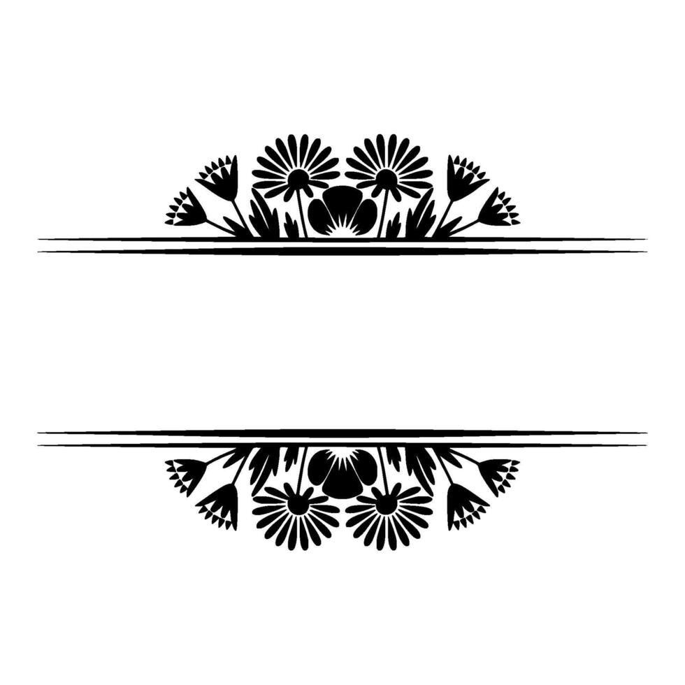 Floral Black White Element for Invitations, Cards vector