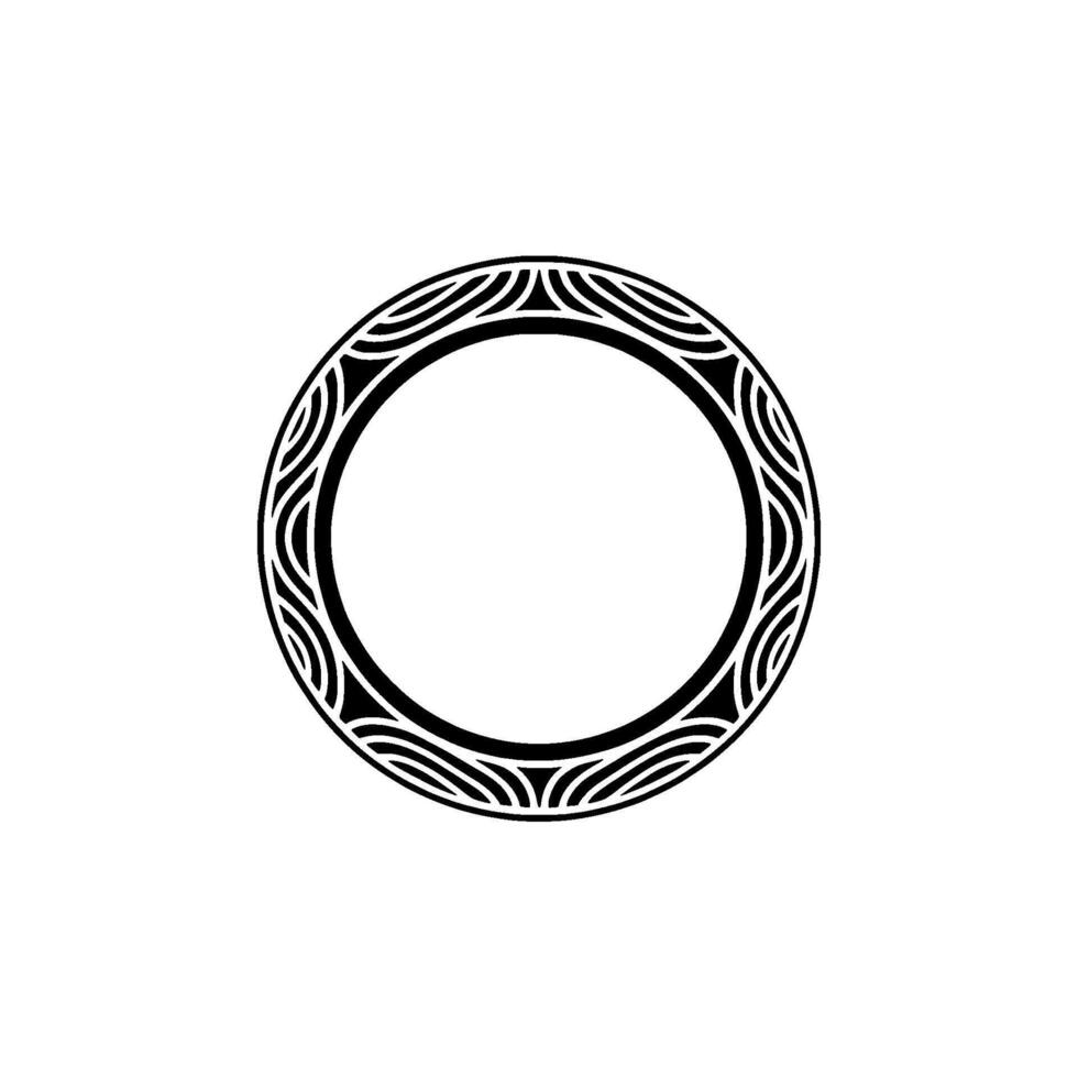 Elegant Circular Frame in Black and White, Decorative Border vector