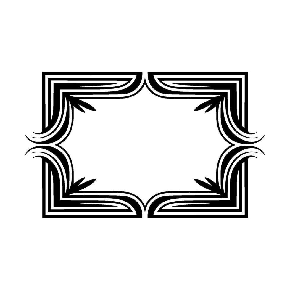 Elegant Art Deco Frame Black White Geometric - Vintage vector
