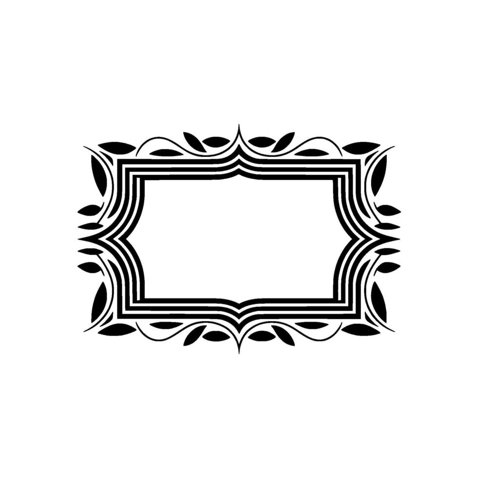 Elegant Black White Ornate Frame vector