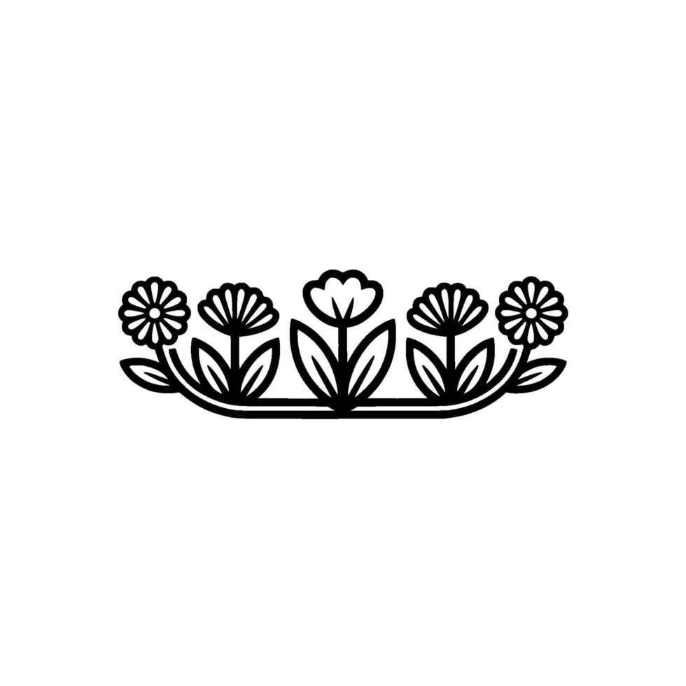 Floral Border, Simple Elegant Illustration vector
