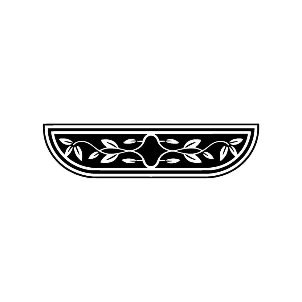 Elegant Black White Floral Border, Minimalist, Decorative Element - Leaves vector