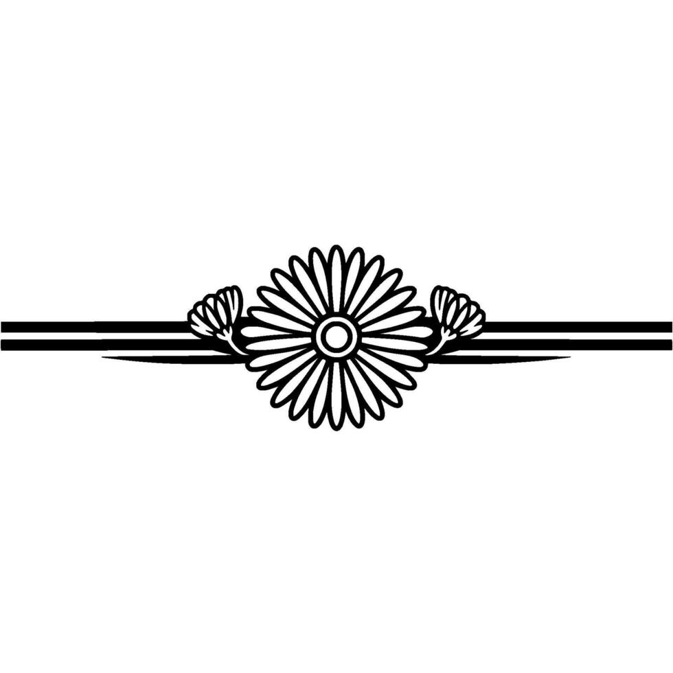 Minimalist Daisy Border on White, Floral Illustration vector