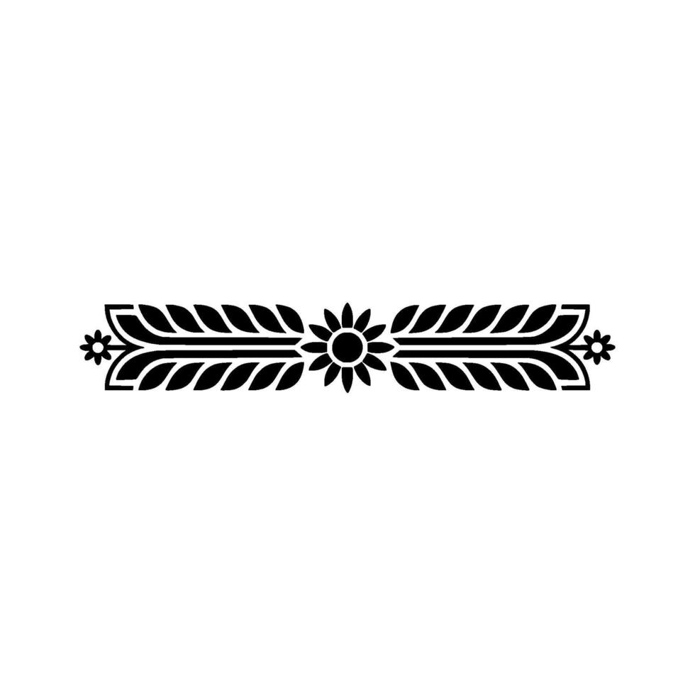 Elegant Floral Border Black White Decorative Element - Ornament - Decoration vector