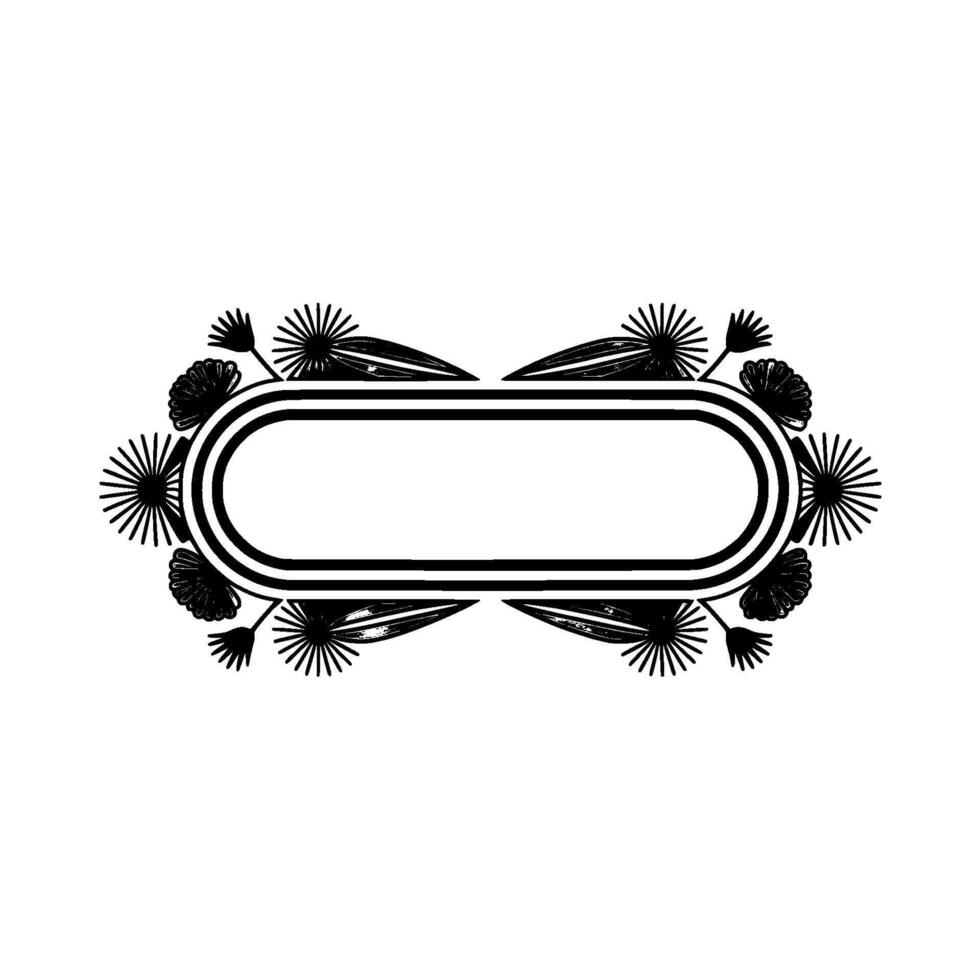 Floral Frame with Space, Monochrome vector