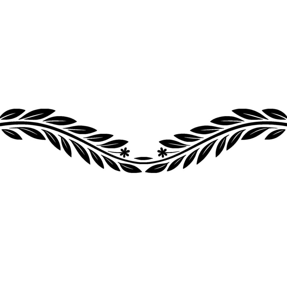 Elegant Black Floral Border with Shadow on White Background vector
