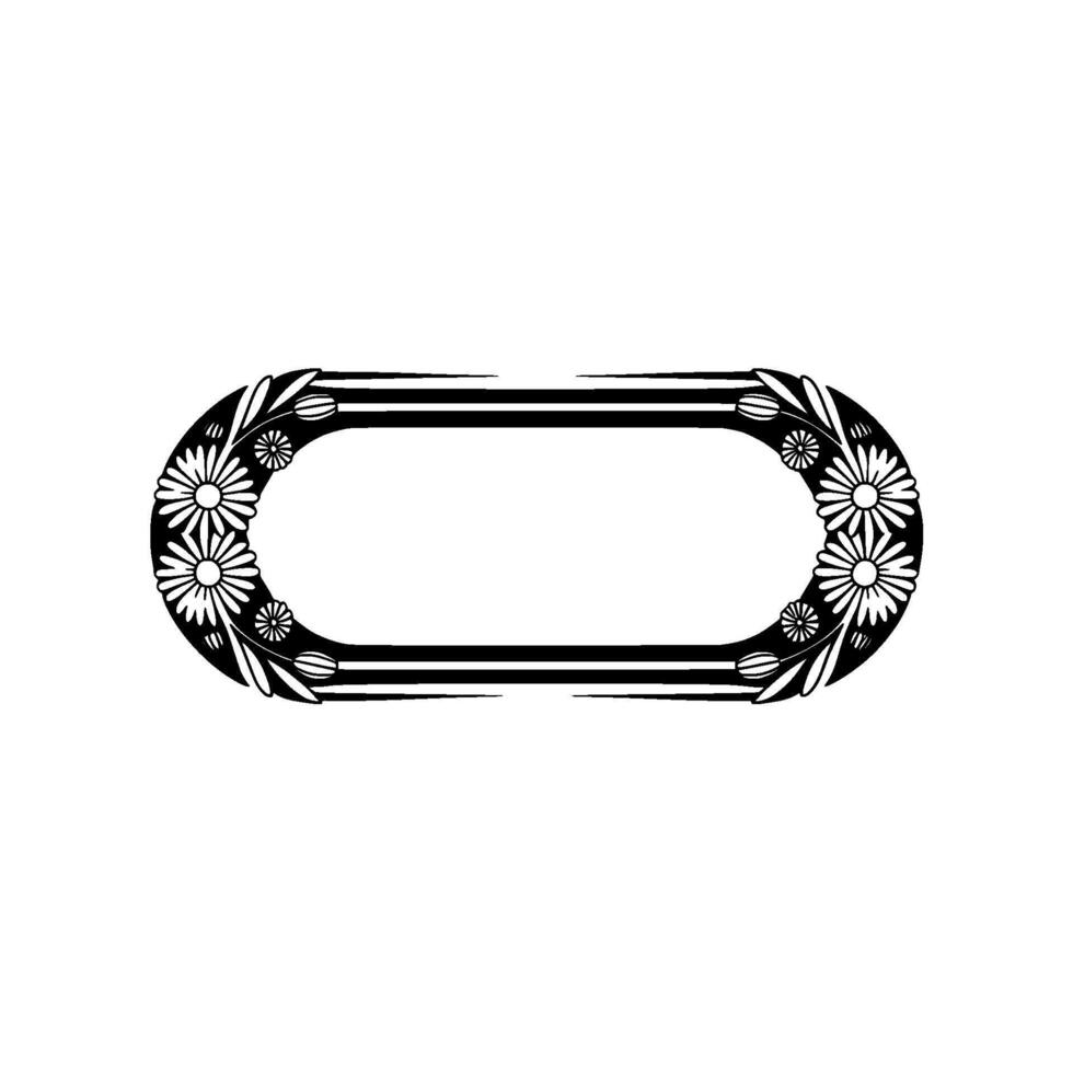 Floral Frame with Daisy Border, Minimalist vector