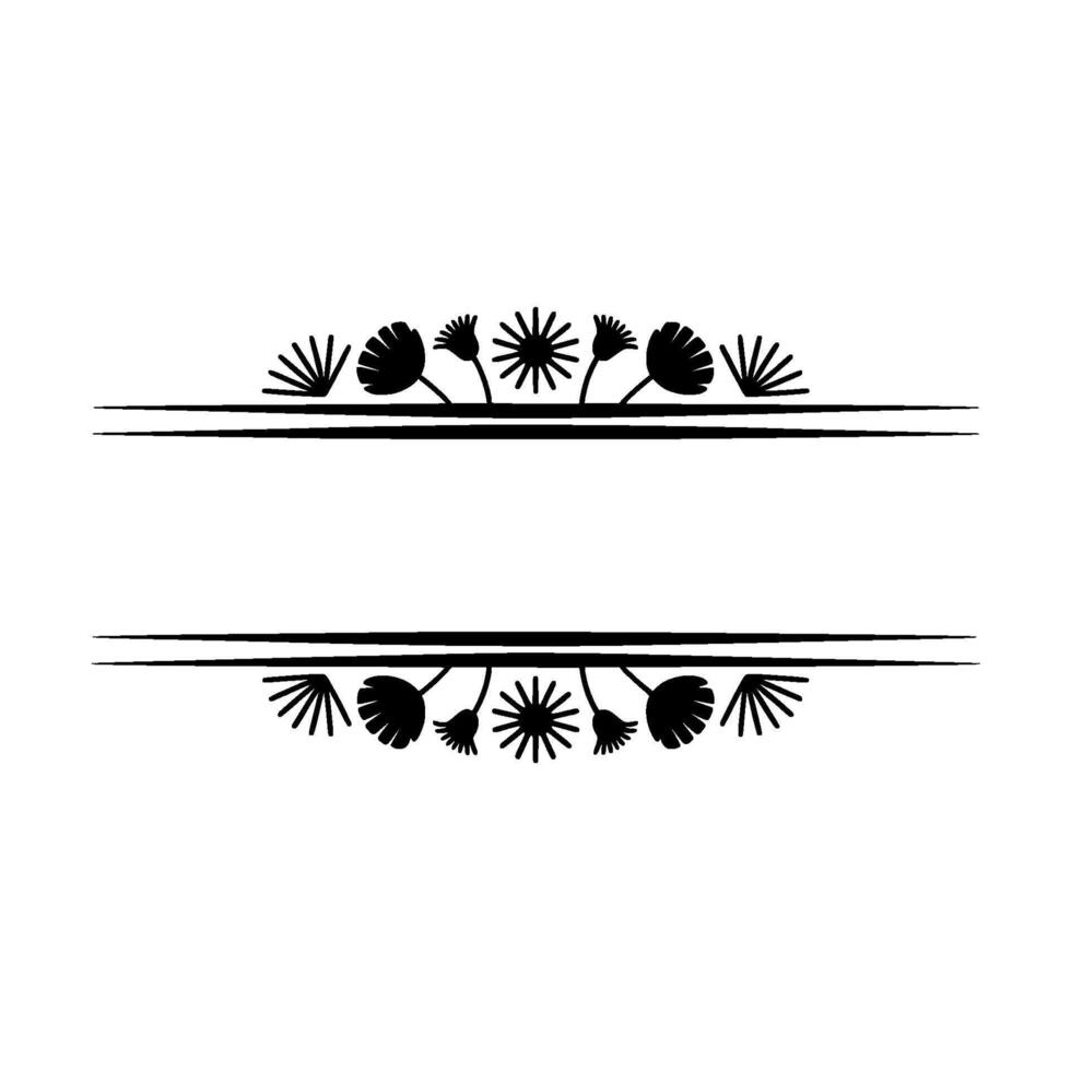 Elegant Floral Divider Black Silhouettes on Light Background vector