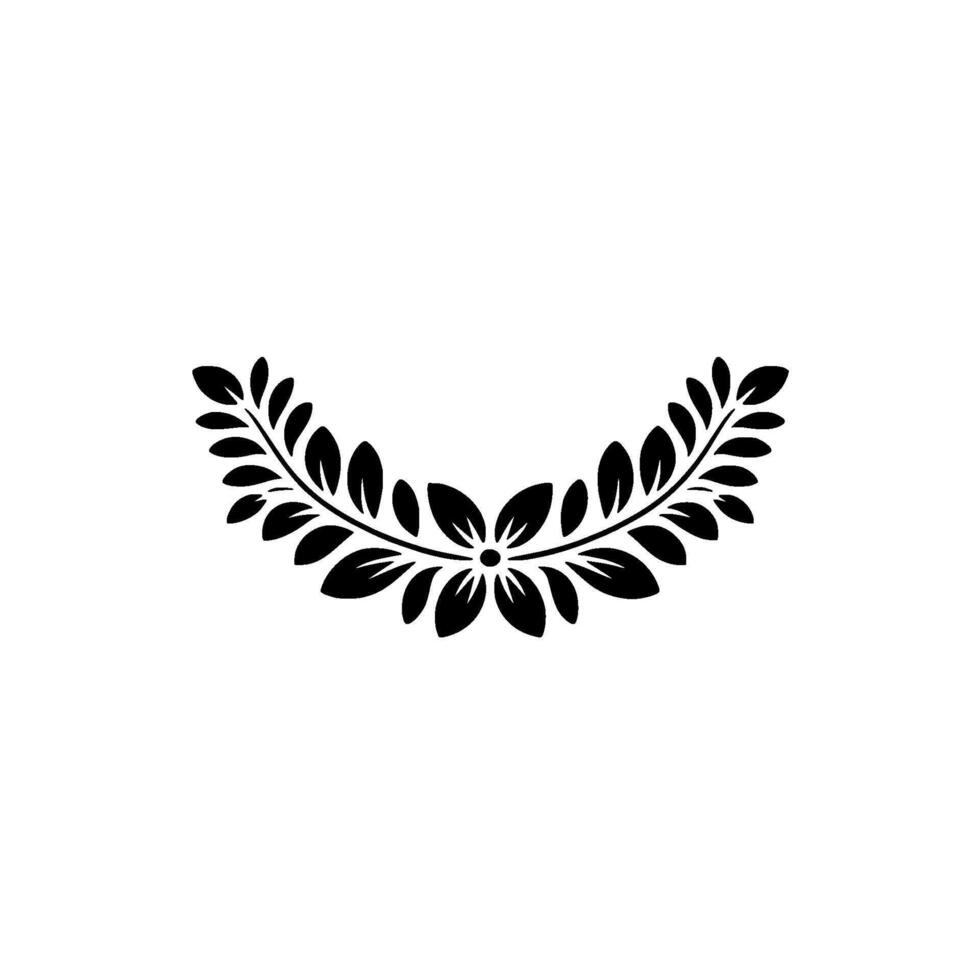 Elegant Black Floral Wreath Element, Minimalist vector