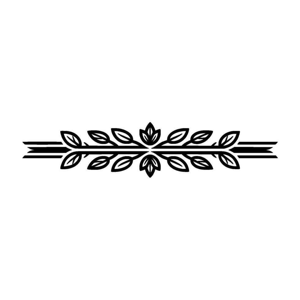 Minimalist Leafy Branch Border, Elegant vector