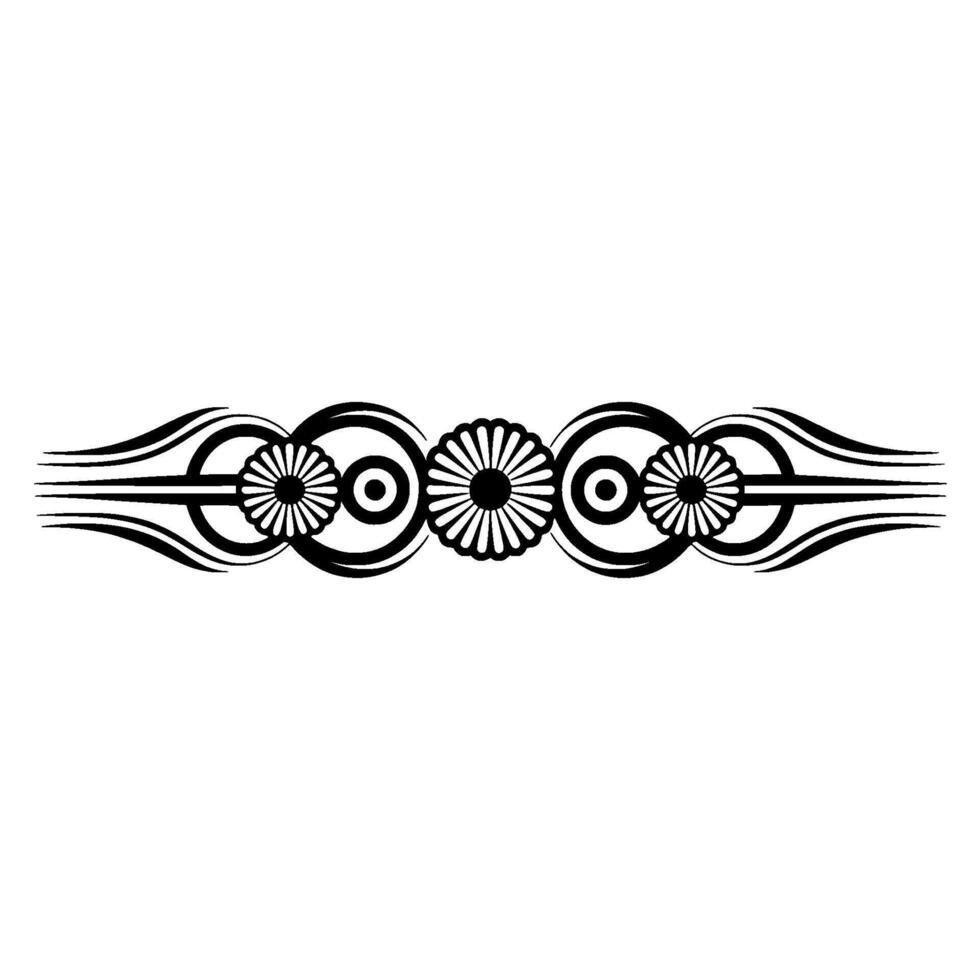 Elegant Black Floral Border Ornament on White, Decorative - Art deco vector