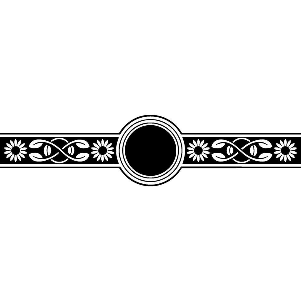Elegant Floral Border with Circular Center Element vector