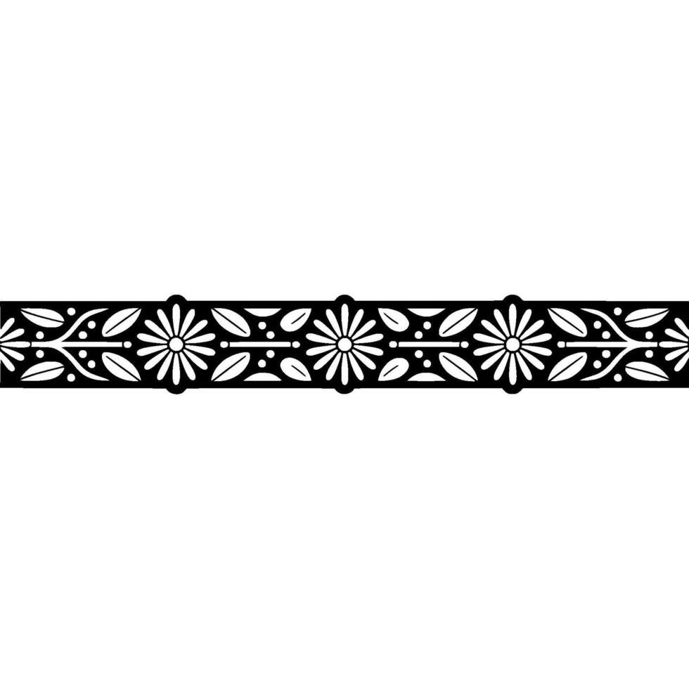 Floral Border Silhouette on Gradient Background vector