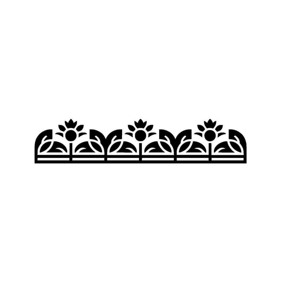 Decorative Floral Border Silhouette on a Gradient Background vector