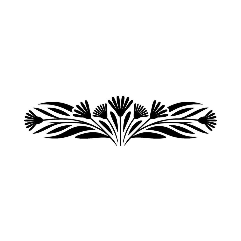 Elegant Black Floral Border on White Background, Wedding vector