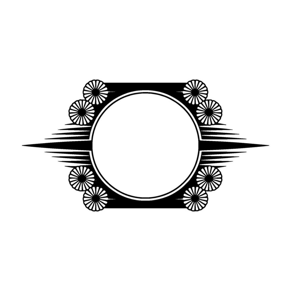 Art Deco Geometric Frame with Floral Accents, Minimalist vector