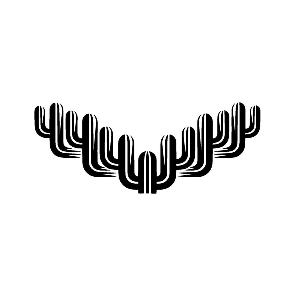 Minimalist Cactus Emblem Black and White Southwestern vector