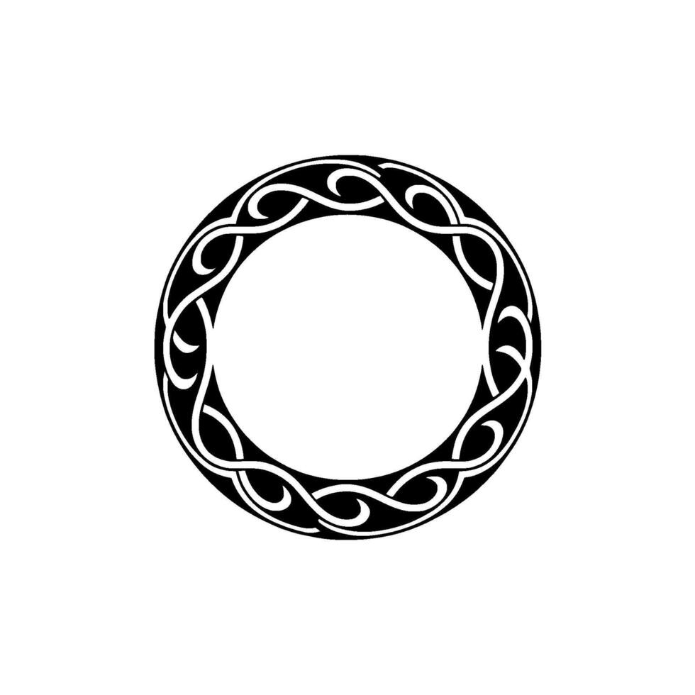Celtic Knot Circle, Minimalist Black and White Emblem vector