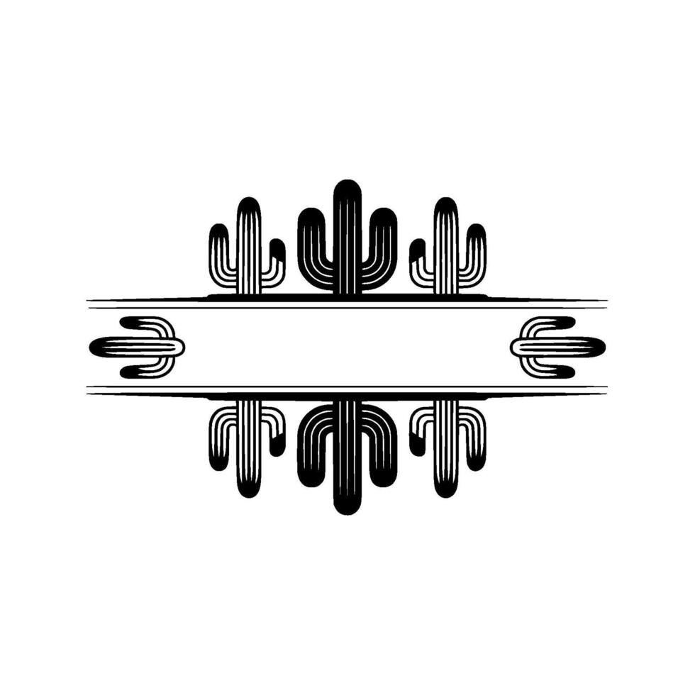 Cactus Frame Illustration - Modern Minimalist Desert Theme vector