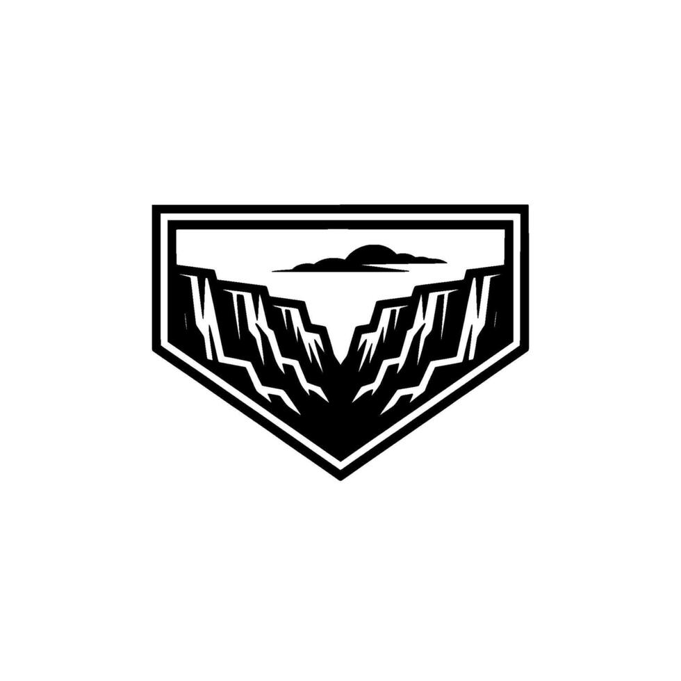 Minimalist Canyon Bold Black and White Badge vector