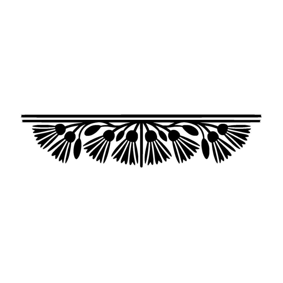 Elegant Floral Border Illustration in Black and White, Decorative vector