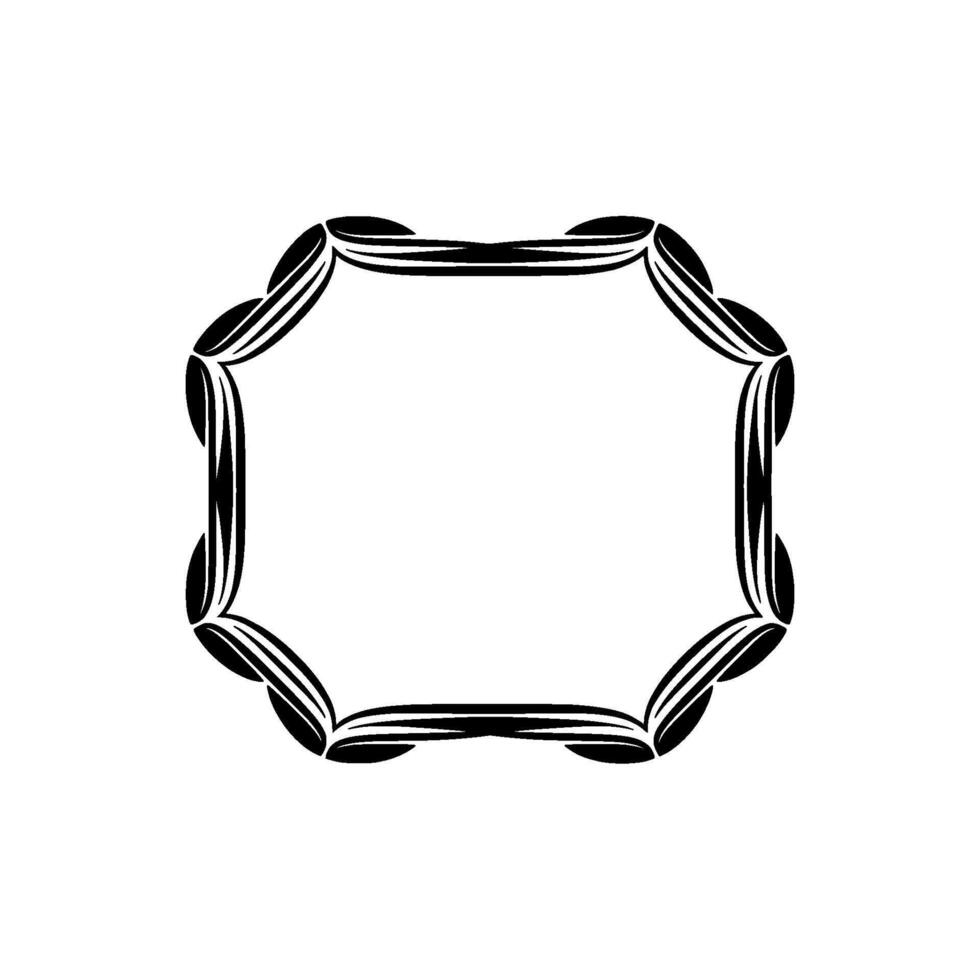 Elegant Black White Decorative Frame on Light Gray Background vector