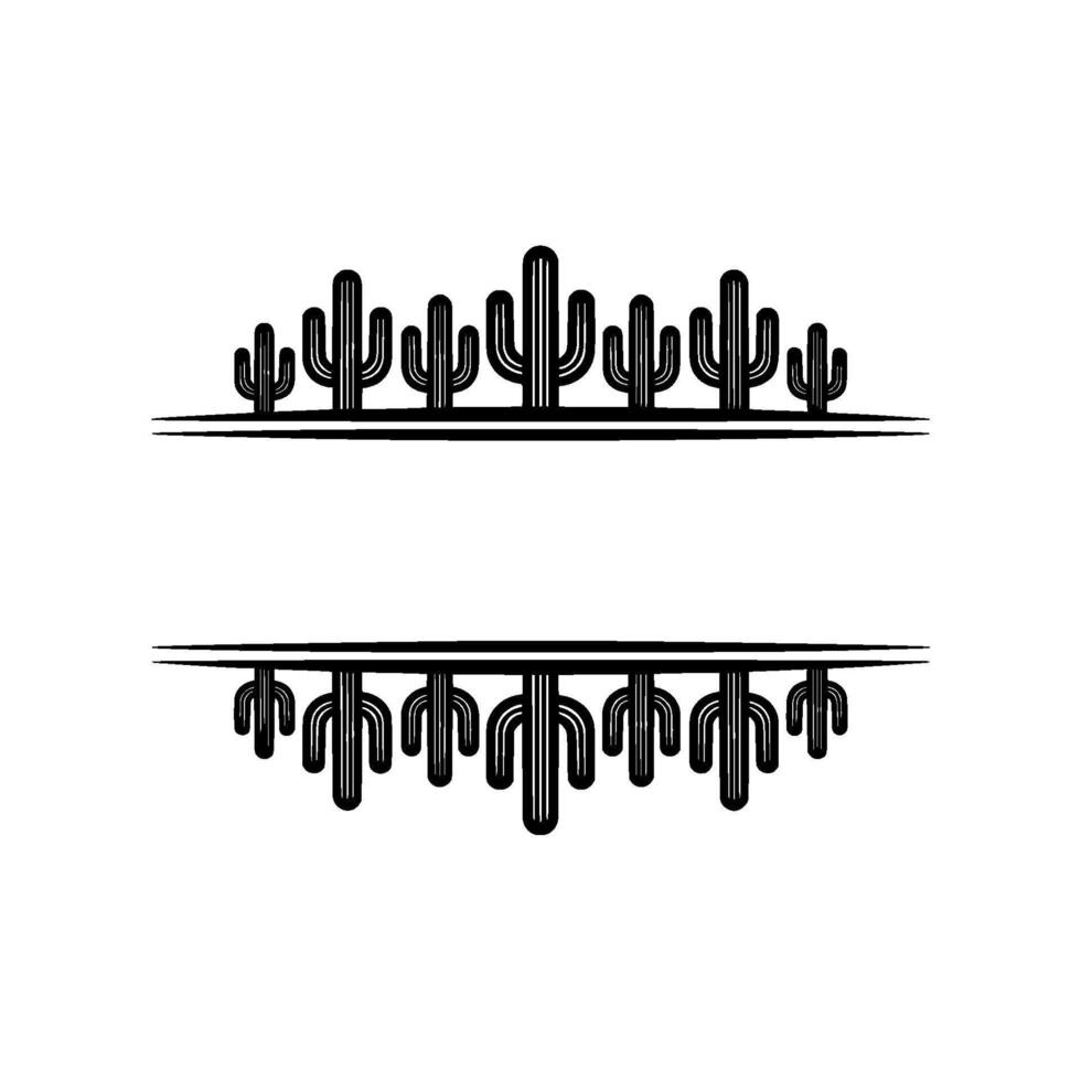 Minimalist Desert Cactus Frame, Illustration, Elegant vector