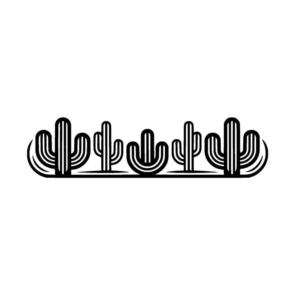 Minimalist Cactus Line Art Desert Motif, Modern vector
