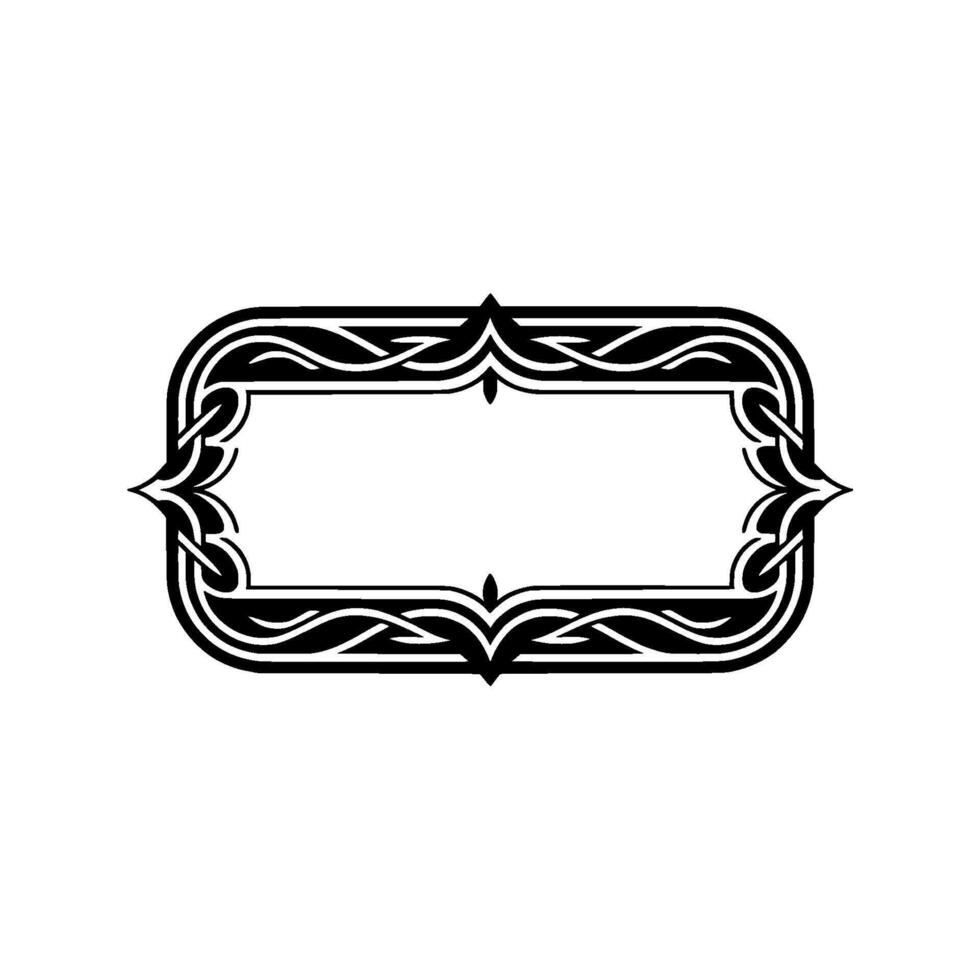 Elegant Decorative Frame Illustration, Black and White, Minimalist vector