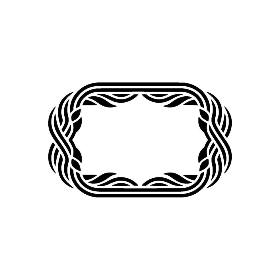 Elegant Black and White Woven Frame for Projects vector