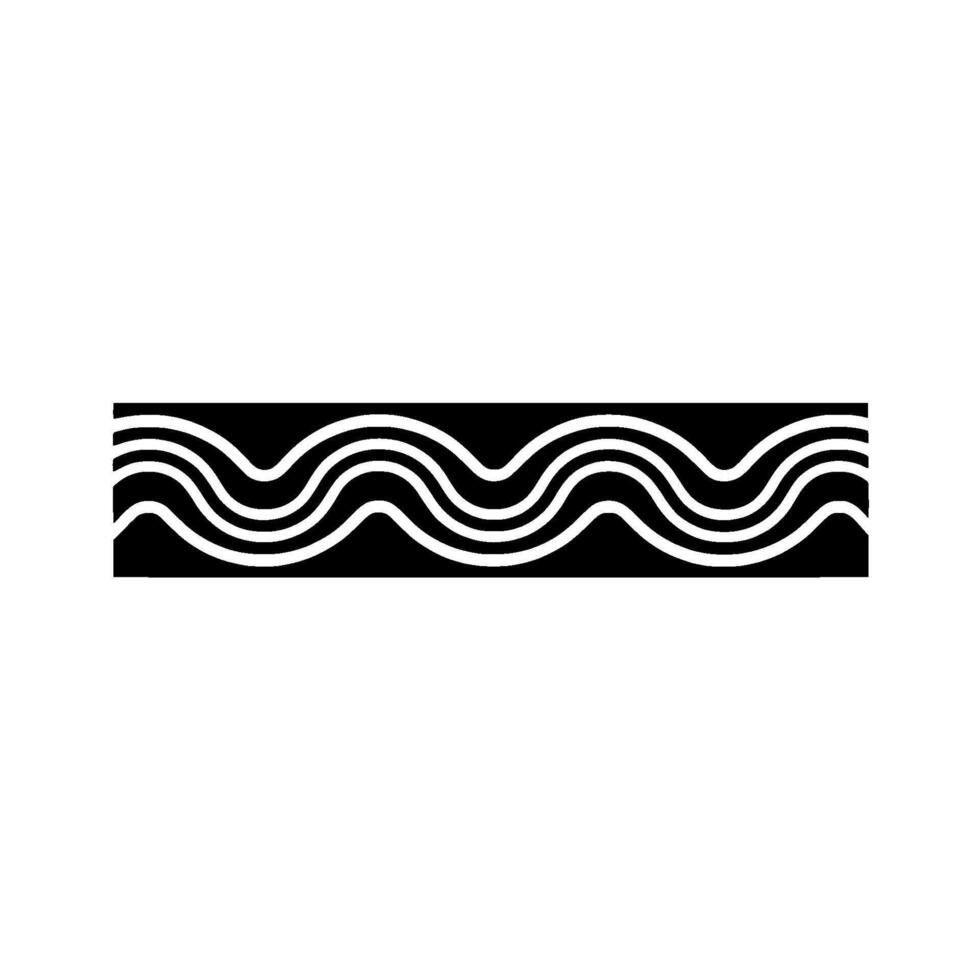 Abstract Wavy Pattern Border in Black and White vector