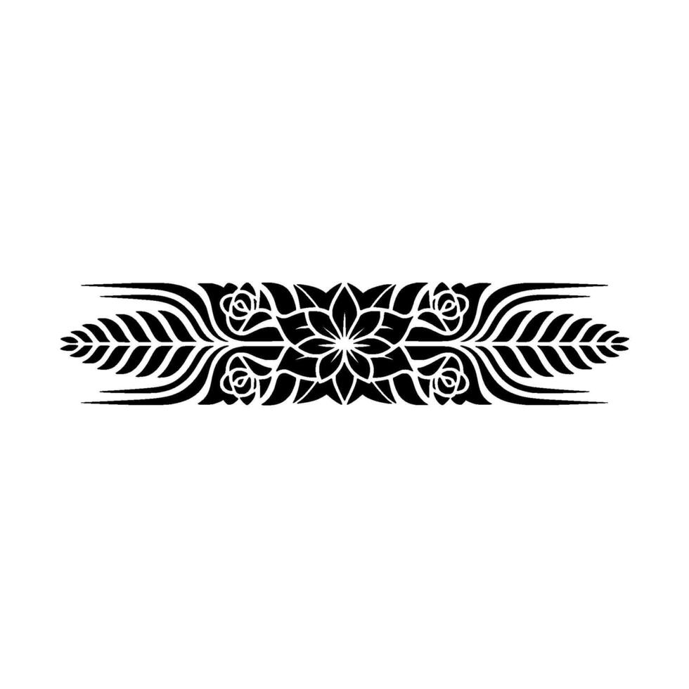 Minimalist Floral Border in Black and White, Illustration, Ornament vector