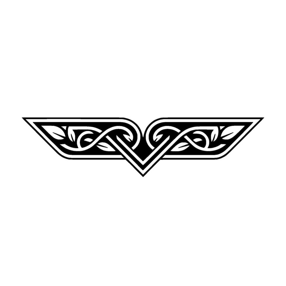 Celtic Ornament Wing, Black and White vector