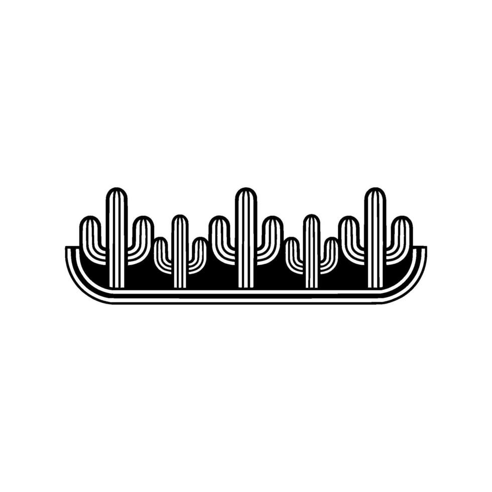 Minimalist Cactus Line Art Illustration on Gray, Desert vector