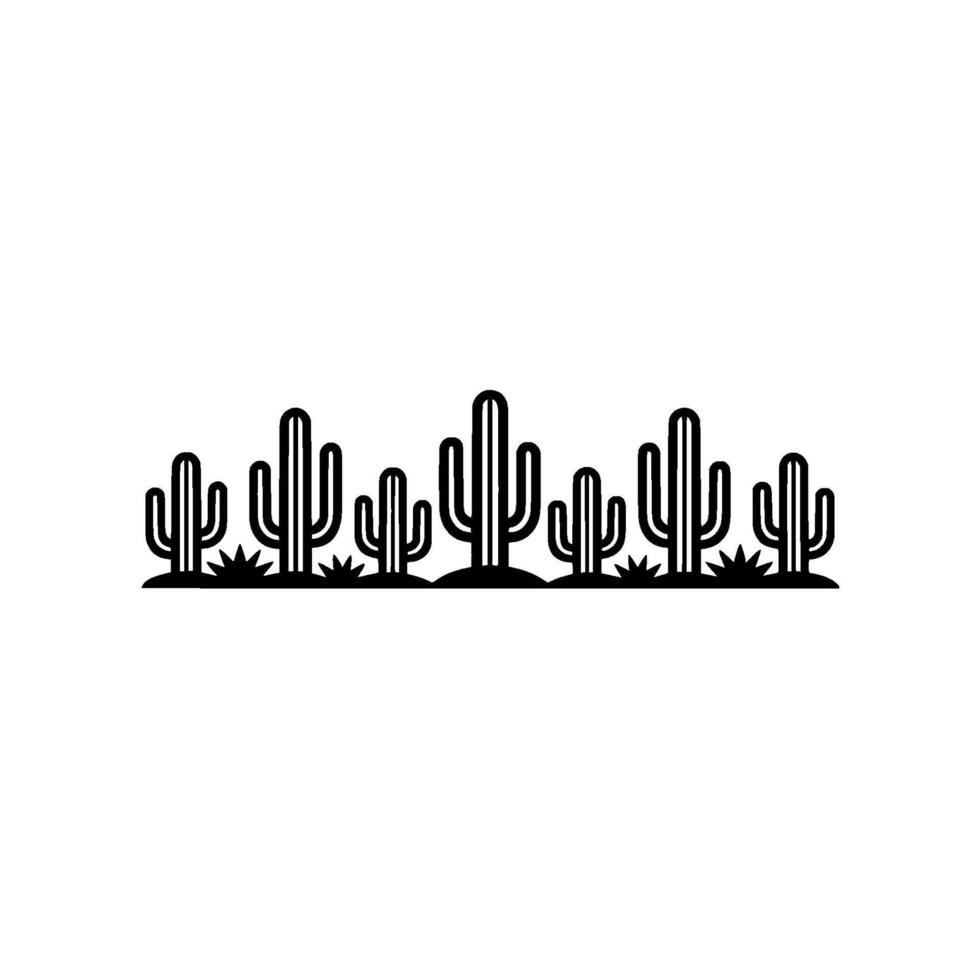 Minimalist Cactus Border Illustration, Southwestern vector