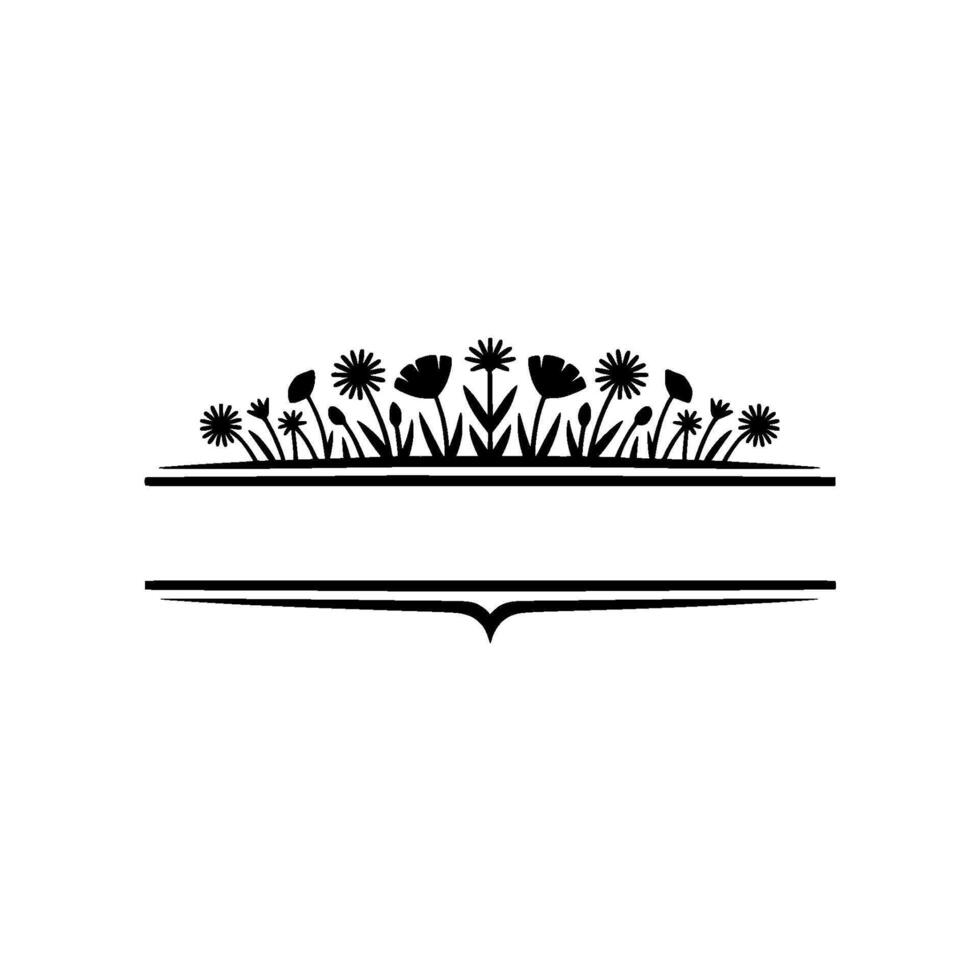 Elegant Floral Silhouettes Frame Template, , Clean, Botanical vector